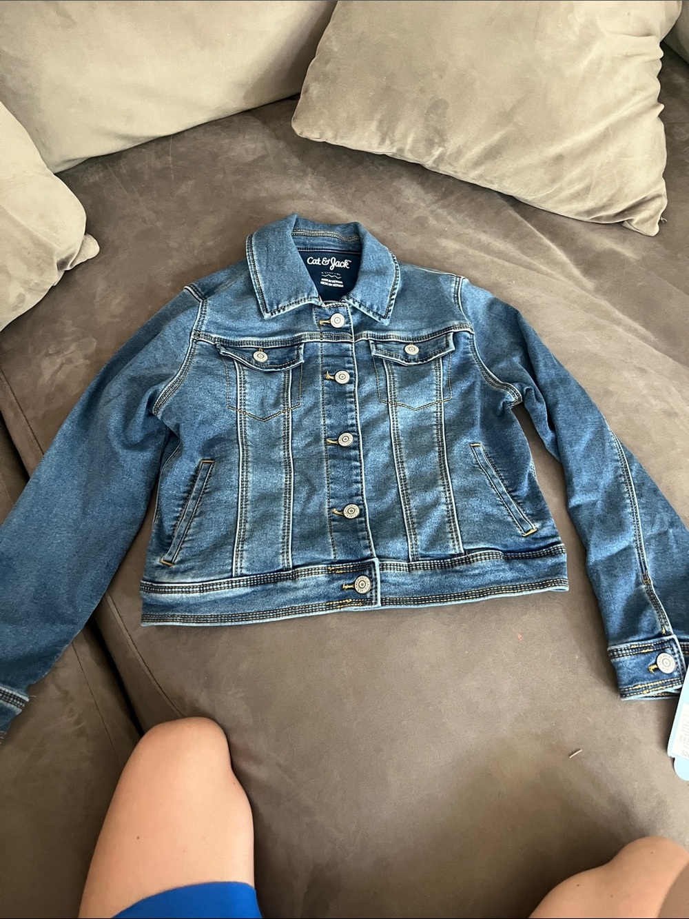 Cat & Jack Distressed Blue Denim Jacket